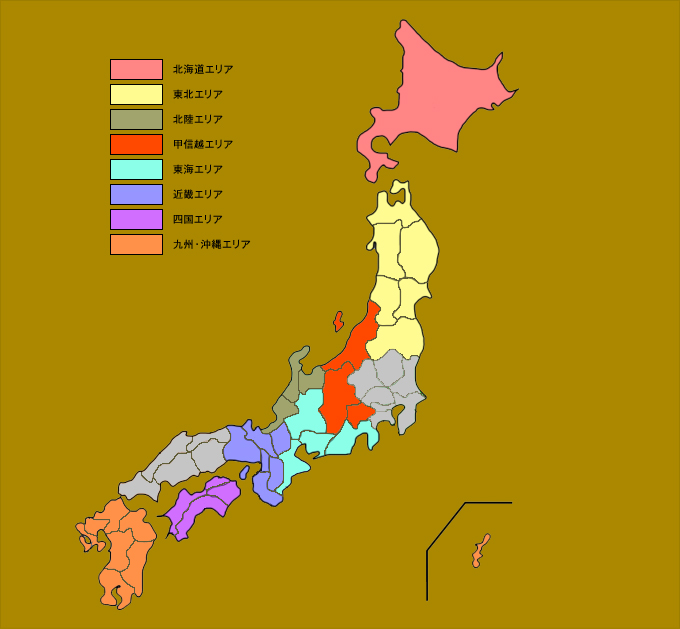 募集エリア　日本地図